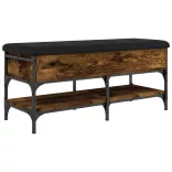 füstös tölgy színű szerelt fa cipőtároló pad 102 x 42 x 45 cm