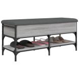 szürke sonoma színű szerelt fa cipőtároló pad 102 x 42 x 45 cm