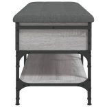 szürke sonoma színű szerelt fa cipőtároló pad 102 x 42 x 45 cm