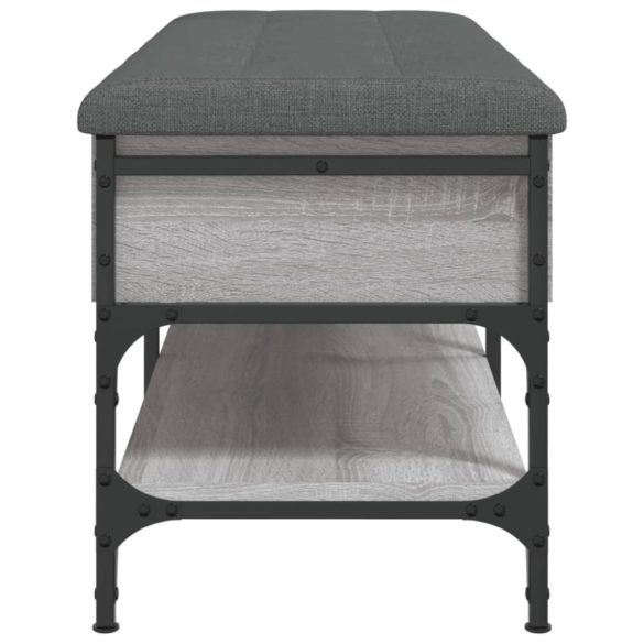 szürke sonoma színű szerelt fa cipőtároló pad 102 x 42 x 45 cm