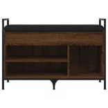 barna tölgy színű szerelt fa cipőtároló pad 85,5 x 32 x 57,5 cm