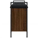 barna tölgy színű szerelt fa cipőtároló pad 85,5 x 32 x 57,5 cm