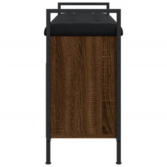 barna tölgy színű szerelt fa cipőtároló pad 85,5 x 32 x 57,5 cm