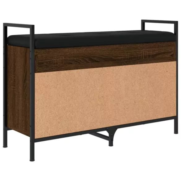 barna tölgy színű szerelt fa cipőtároló pad 85,5 x 32 x 57,5 cm