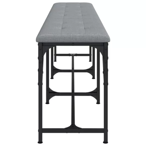 világosszürke acél és szövet étkezőpad 186 x 32 x 45 cm