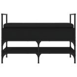 fekete szerelt fa cipőtároló pad 85,5 x 42 x 57,5 cm