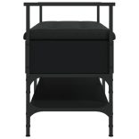 fekete szerelt fa cipőtároló pad 85,5 x 42 x 57,5 cm