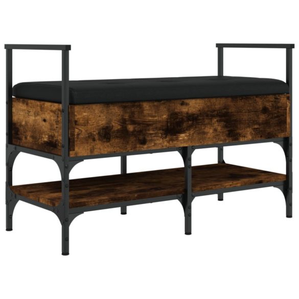 füstös tölgy színű szerelt fa cipőtároló pad 85,5 x 42 x 57,5cm