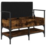 füstös tölgy színű szerelt fa cipőtároló pad 85,5 x 42 x 57,5cm