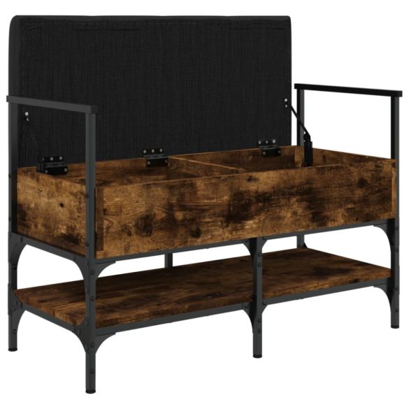 füstös tölgy színű szerelt fa cipőtároló pad 85,5 x 42 x 57,5cm