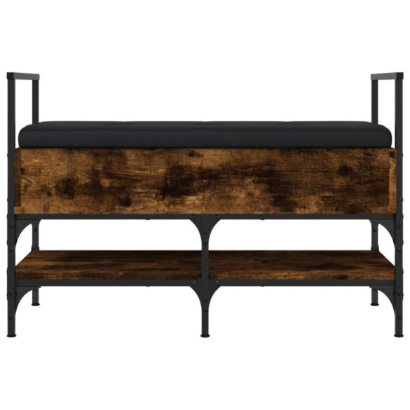 füstös tölgy színű szerelt fa cipőtároló pad 85,5 x 42 x 57,5cm