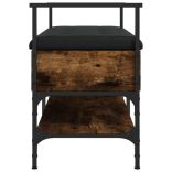 füstös tölgy színű szerelt fa cipőtároló pad 85,5 x 42 x 57,5cm