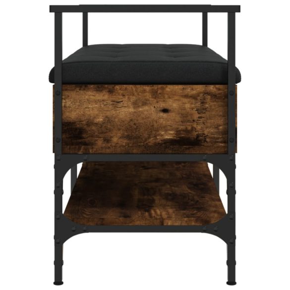 füstös tölgy színű szerelt fa cipőtároló pad 85,5 x 42 x 57,5cm