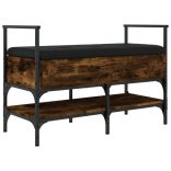 füstös tölgy színű szerelt fa cipőtároló pad 85,5 x 42 x 57,5cm