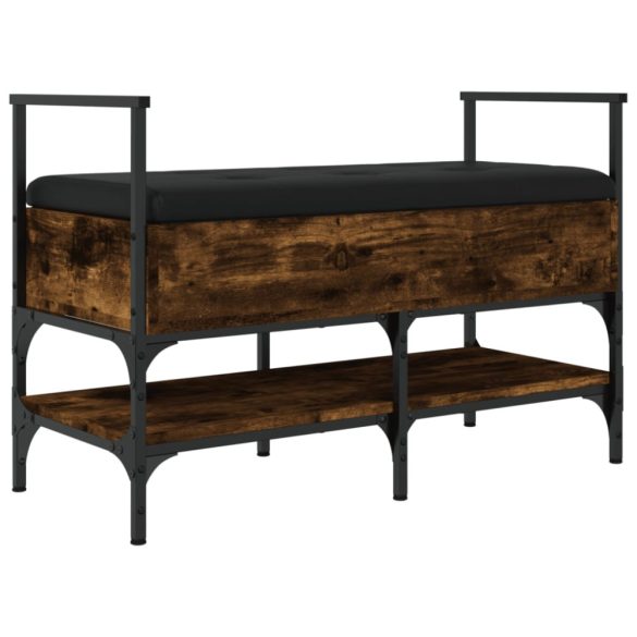 füstös tölgy színű szerelt fa cipőtároló pad 85,5 x 42 x 57,5cm