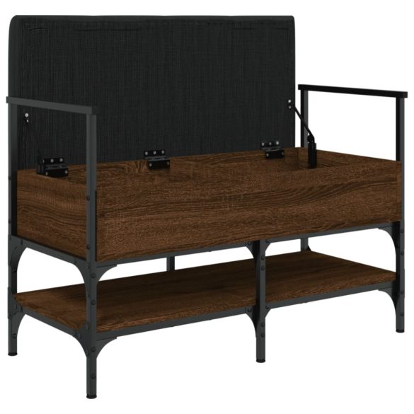 barna tölgy színű szerelt fa cipőtároló pad 85,5 x 42 x 57,5 cm