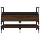 barna tölgy színű szerelt fa cipőtároló pad 85,5 x 42 x 57,5 cm