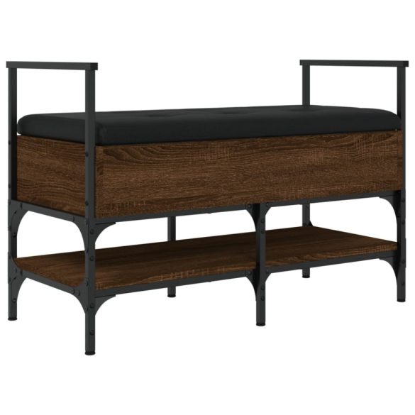 barna tölgy színű szerelt fa cipőtároló pad 85,5 x 42 x 57,5 cm