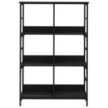 fekete szerelt fa könyvespolc 78,5 x 33 x 117,5 cm