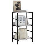 szürke sonoma színű szerelt fa könyvespolc 50 x 33 x 82 cm