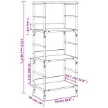 fekete szerelt fa könyvespolc 50 x 33 x 117,5 cm