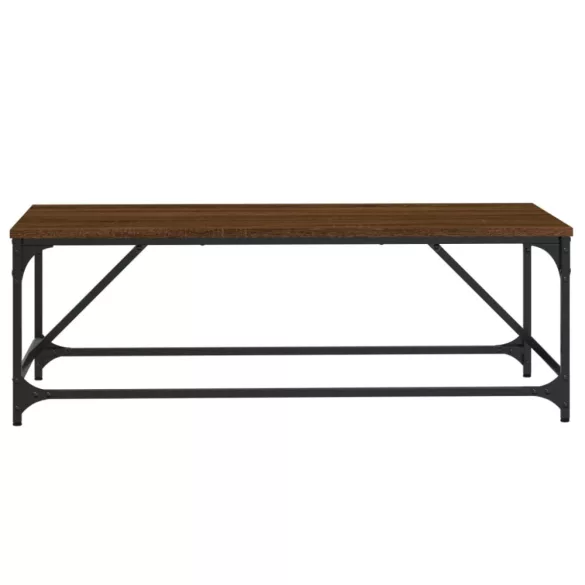 barna tölgyszínű szerelt fa dohányzóasztal 100 x 50 x 35 cm