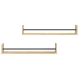 2 db sonoma tölgy fali polc rúddal 80 x 16 x 14 cm