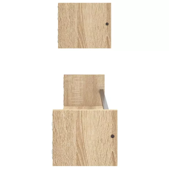 2 db sonoma tölgy fali polc rúddal 80 x 16 x 14 cm