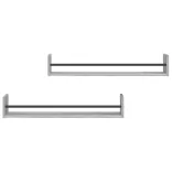 2 db szürke sonoma színű fali polc rúddal 80 x 16 x 14 cm