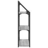 3 szintes szürke sonoma színű szerelt fa fali polc 60x21x78,5cm