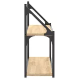 2 szintes sonoma tölgy színű szerelt fa fali polc 80x21x51 cm