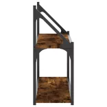 2 szintes füstös tölgy színű szerelt fa fali polc 80x21x51 cm