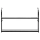 2 szintes szürke sonoma színű szerelt fa fali polc 80x21x51 cm