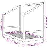 tömör fenyőfa gyerekágykeret 90 x 200 cm
