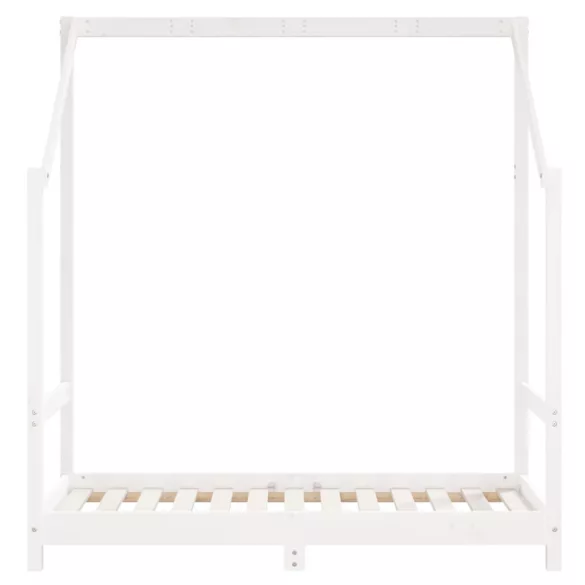 fehér tömör fenyőfa gyerekágykeret 70 x 140 cm