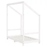 fehér tömör fenyőfa gyerekágykeret 70 x 140 cm