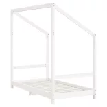 fehér tömör fenyőfa gyerekágykeret 80 x 160 cm