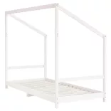 fehér tömör fenyőfa gyerekágykeret 90x190 cm