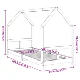 tömör fenyőfa gyerekágykeret 80 x 200 cm