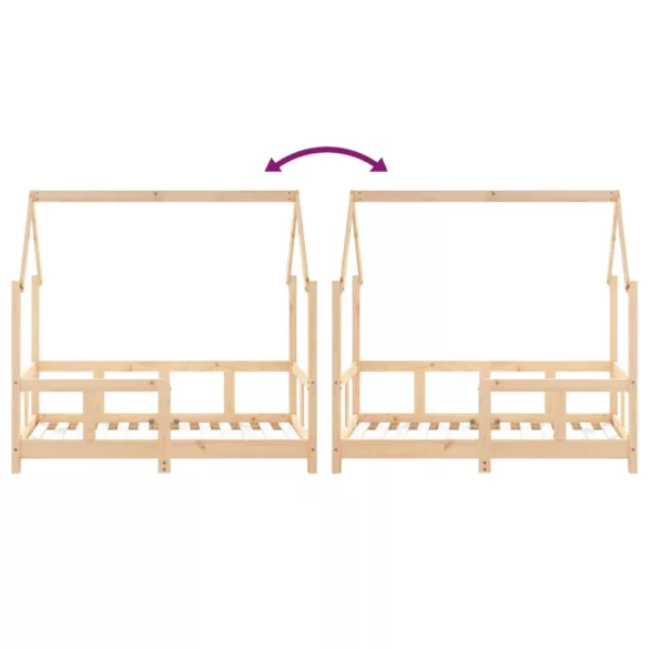 tömör fenyőfa gyerekágykeret 70 x 140 cm