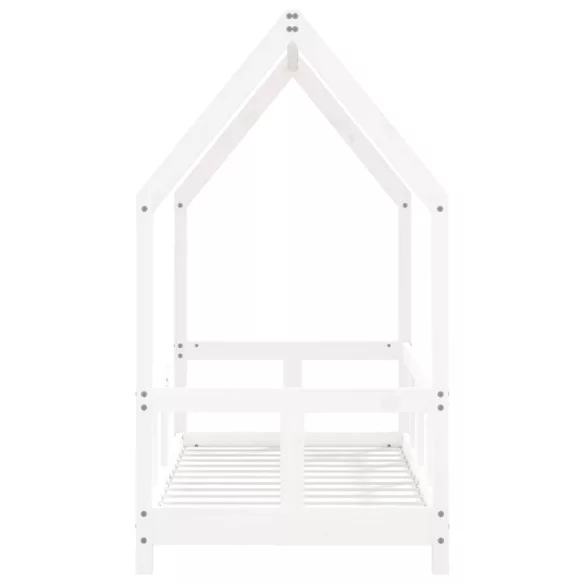 fehér tömör fenyőfa gyerekágykeret 70 x 140 cm