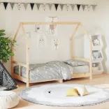 tömör fenyőfa gyerekágykeret 80 x 160 cm