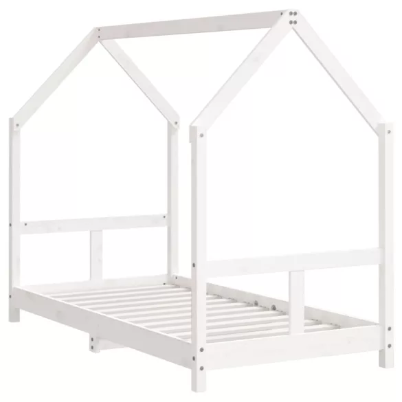 fehér tömör fenyőfa gyerekágykeret 80 x 160 cm