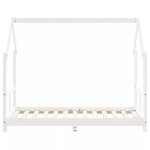 fehér tömör fenyőfa gyerekágykeret 80 x 160 cm