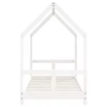 fehér tömör fenyőfa gyerekágykeret 80 x 160 cm