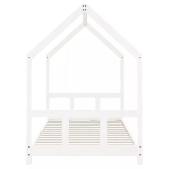 fehér tömör fenyőfa gyerekágykeret 90x190 cm