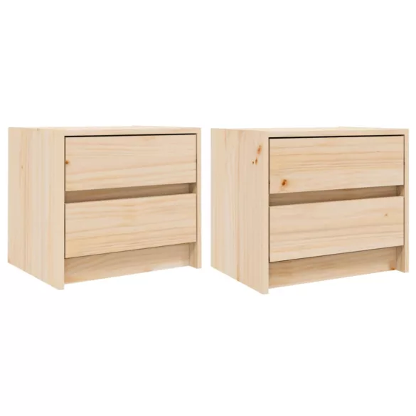 2 db tömör fenyőfa éjjeliszekrény 40x31x35,5 cm