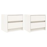 2 db fehér tömör fenyőfa éjjeliszekrény 40 x 31 x 35,5 cm