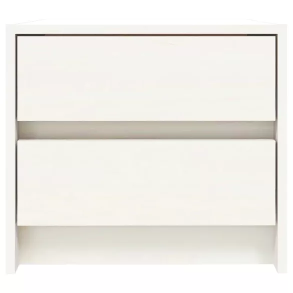 2 db fehér tömör fenyőfa éjjeliszekrény 40 x 31 x 35,5 cm