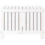 fehér tömör fenyőfa kerti tárolóláda 76 x 42,5 x 54 cm